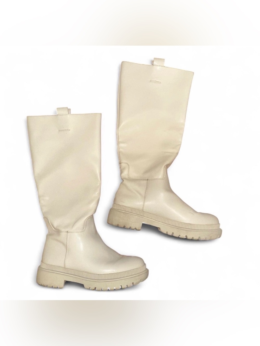 Elegant Cream Knee-High Women's Boots Size 41 - Picture 3 of 8